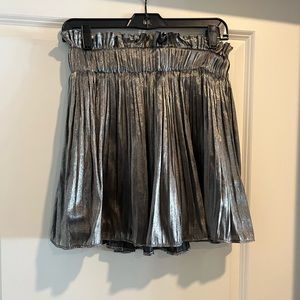 DO+BE Metallic Pleated Ruffle Skirt